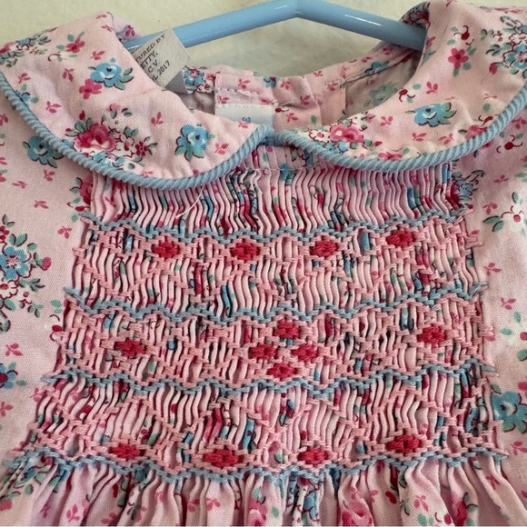 Vive La Fete Baby Girl Floral Pink Bubble Romper Smocked Easter Spring 12 Months - Picture 5 of 8